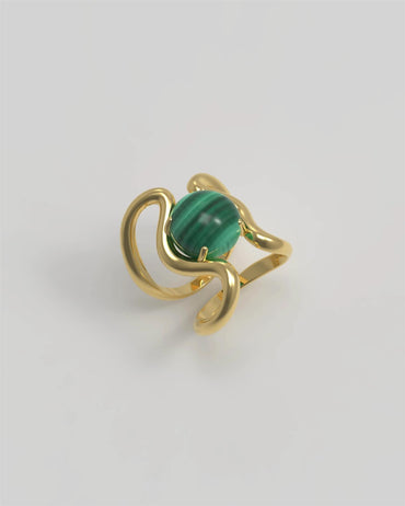 Reef Ring Malachite Gold Ringer