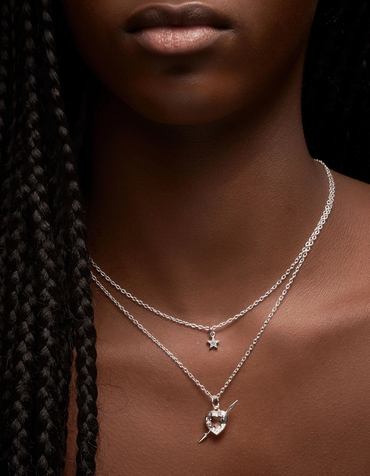 Rebel Love Necklace Silver - Clear Quartz Smykker