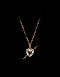 Rebel Love Necklace Gold Pleated - Clear Quartz Smykker