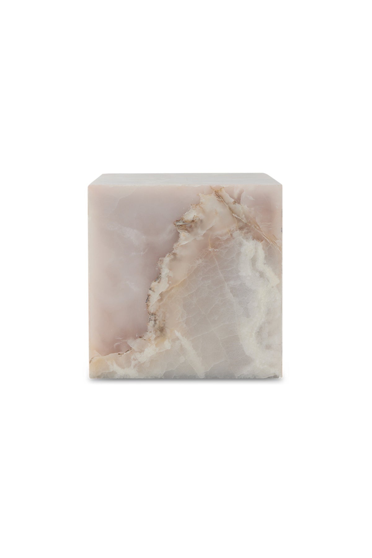 Pink onyx block table