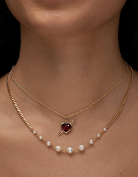 Rebel Love Necklace - Gold-pleated Silver - Garnet Smykker