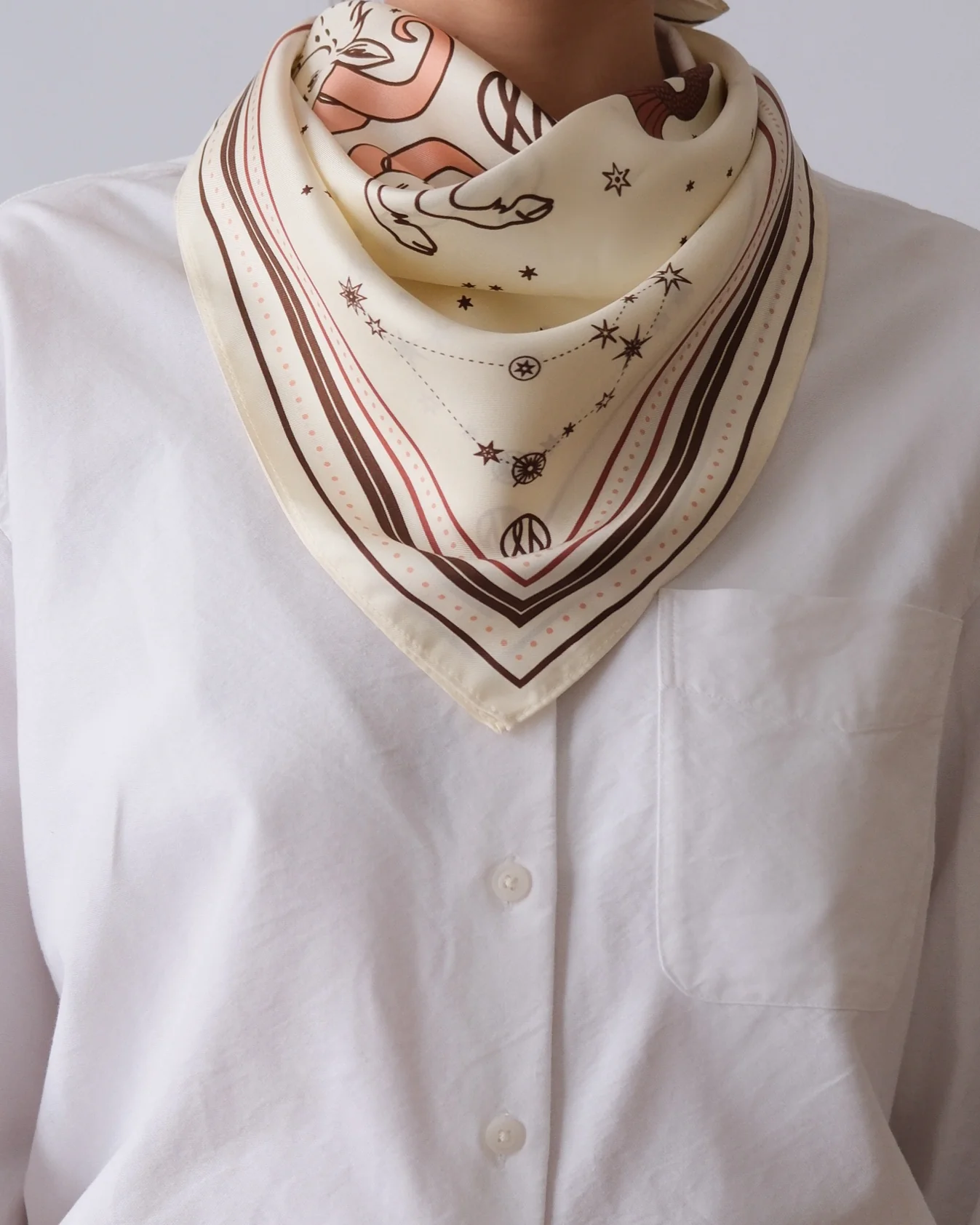 Zodiac Scarf Capricorn Cream Skjef