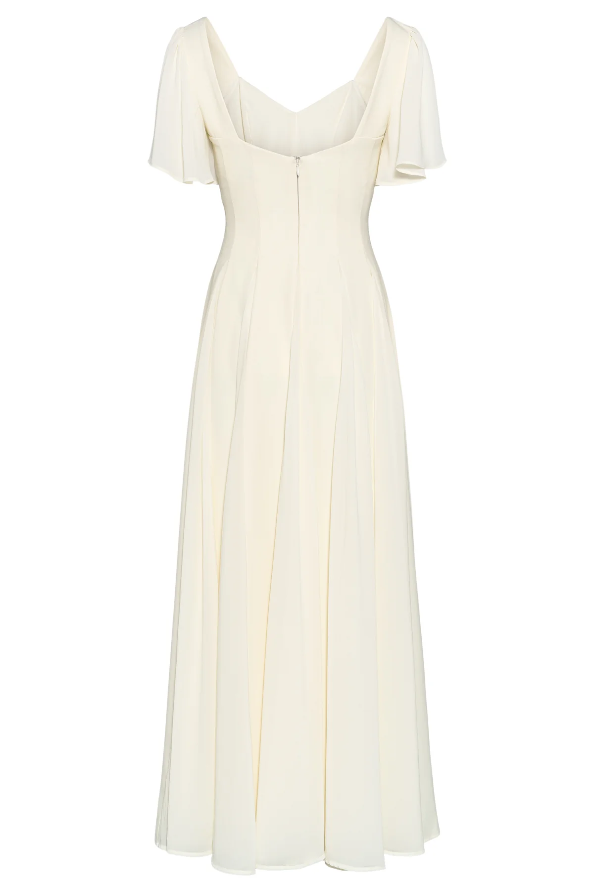Kjoler | Alette Maxi Dress Flutter Sleeve Ivory