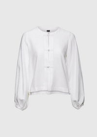 Maud Linen Top White Bluser