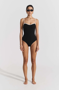 New Ribbed Swimsuit Black Badetøy