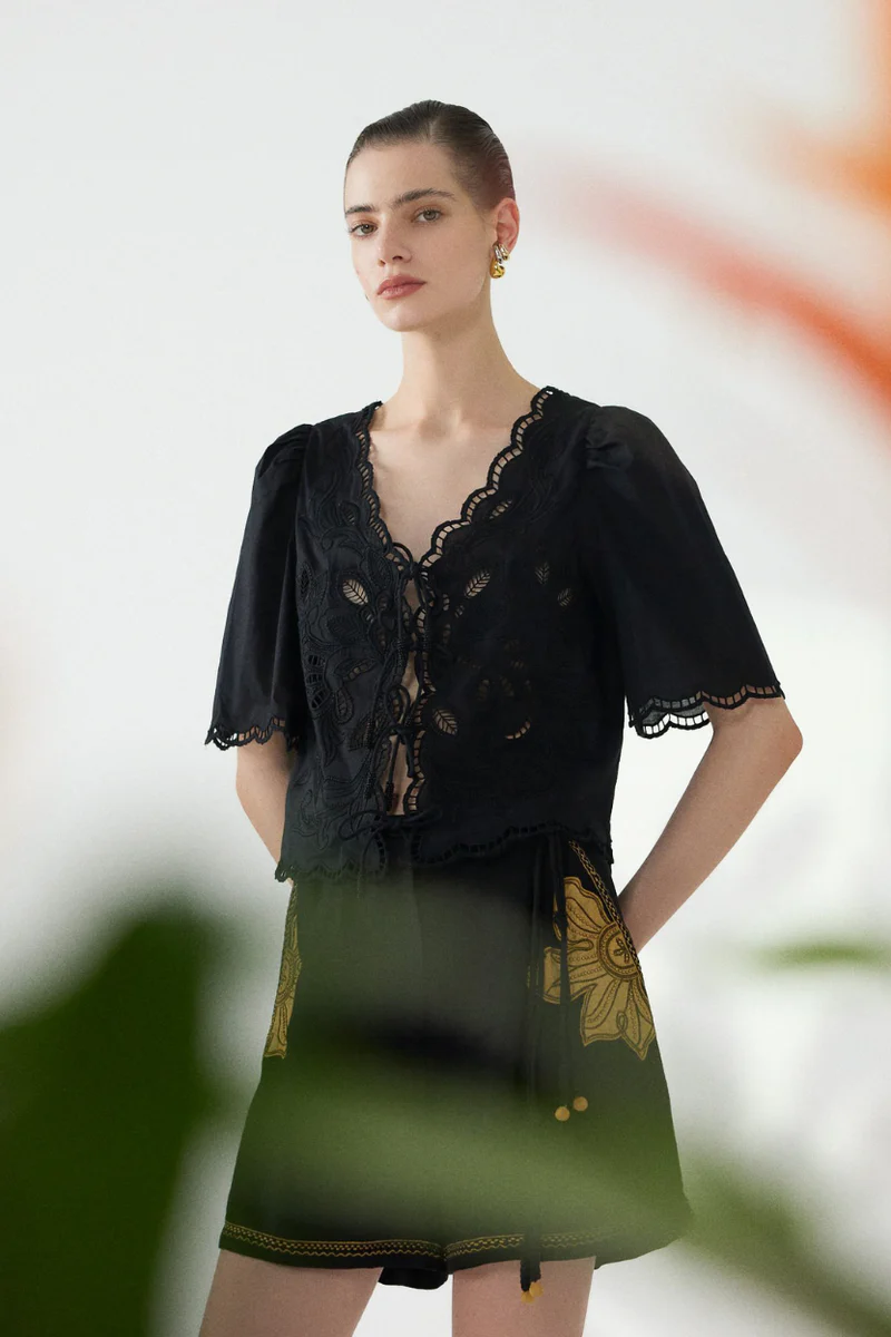 Vinetta Top Onyx Black Bluser