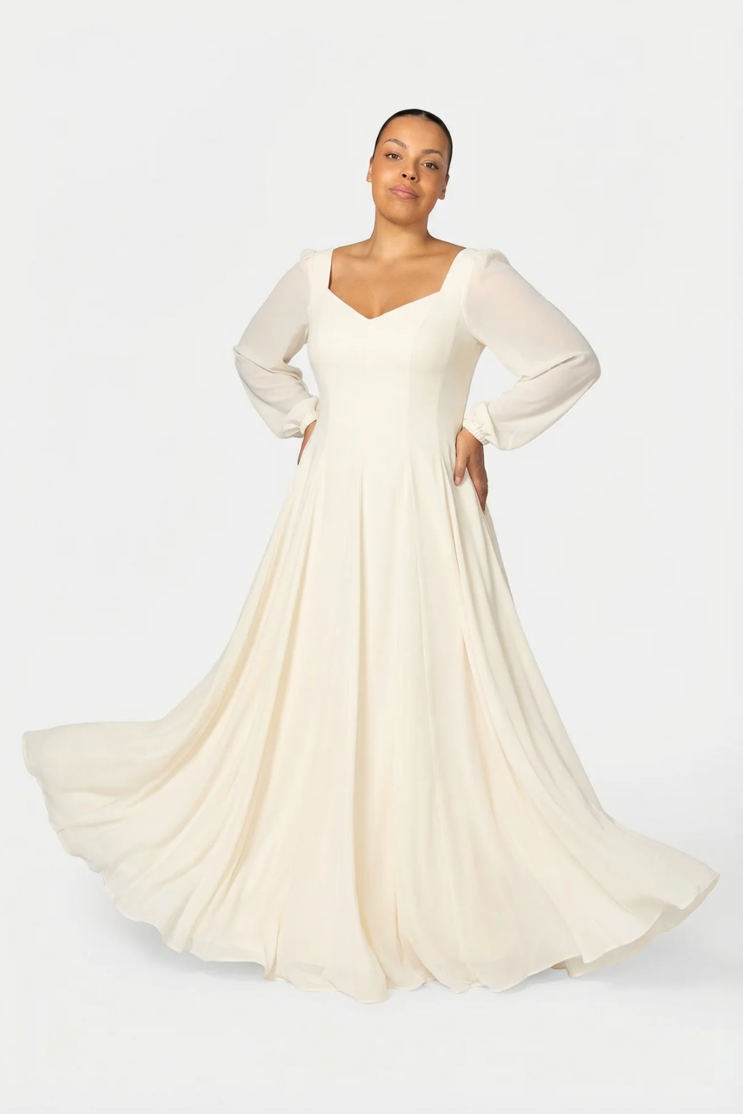 Kjoler | Alette Maxi Dress Long Sleeve Ivory