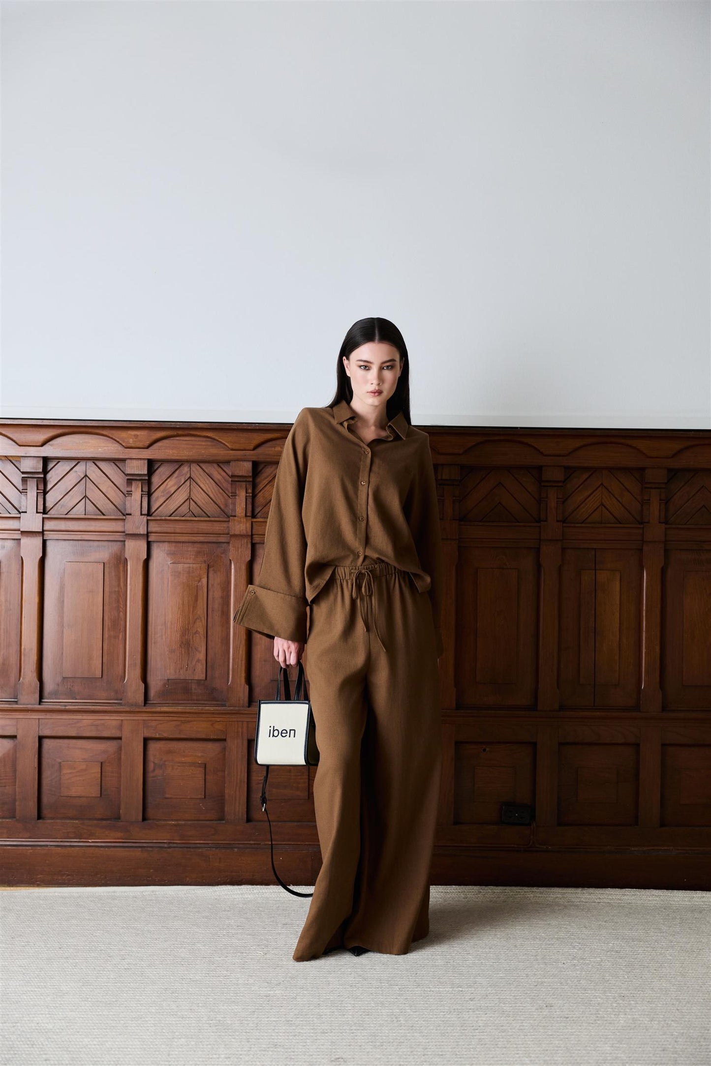 Atari Linen Shirt Chestnut Brown Bluser