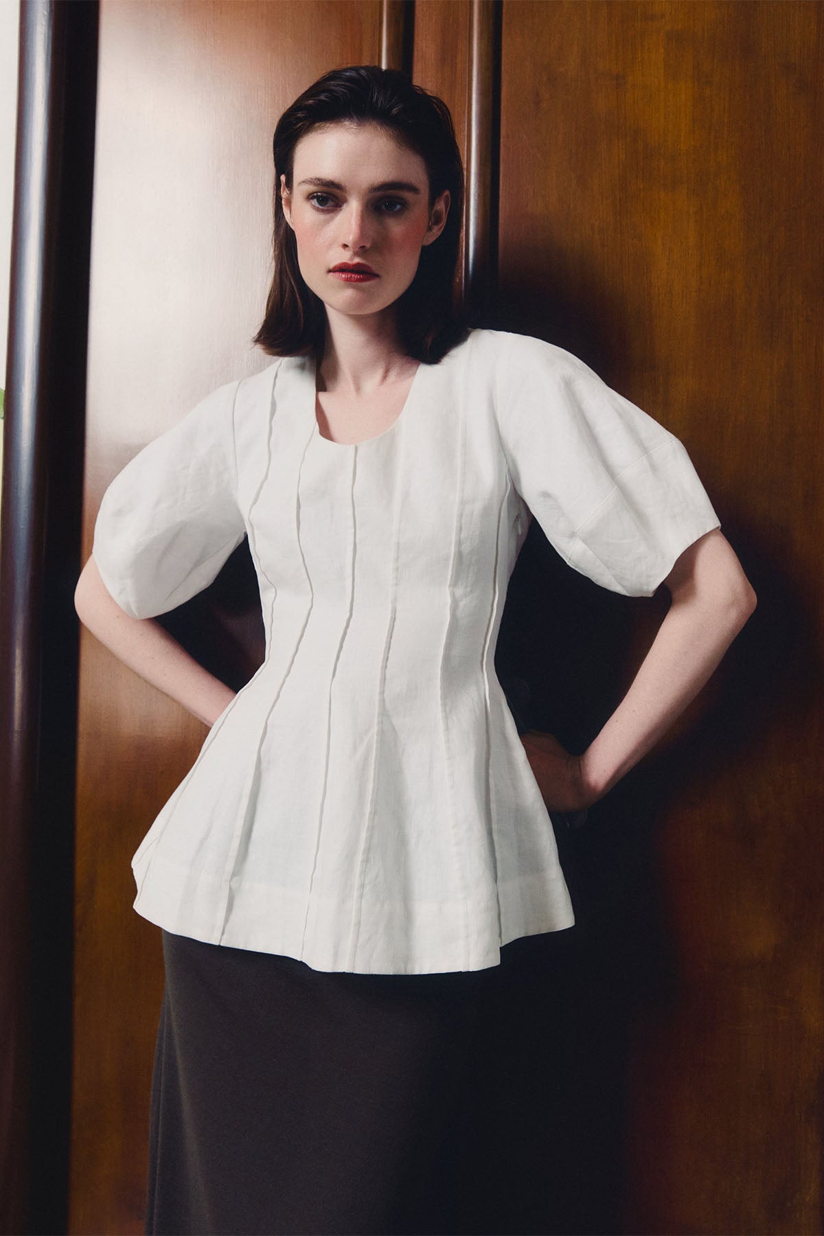 Topper | Mika linen top - White