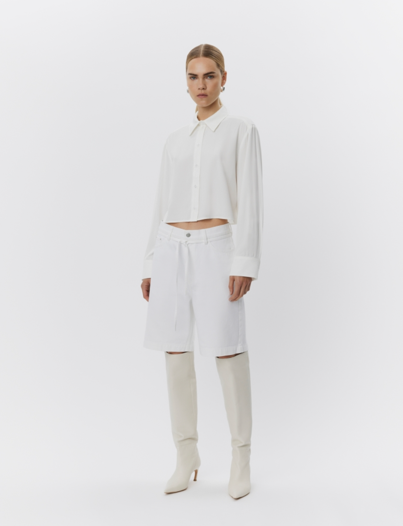 Elijah Shorts – Winter White Denim Shorts