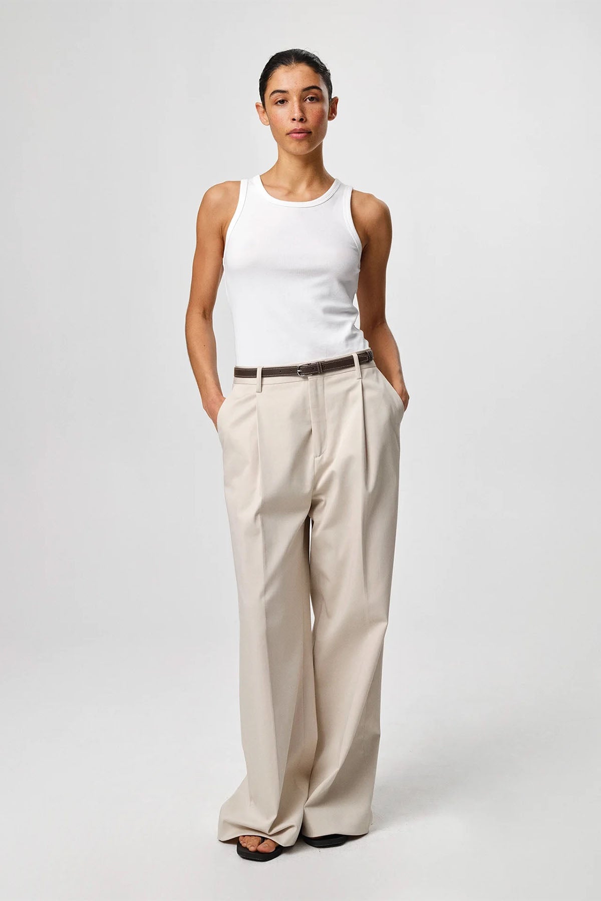 Topper | Ella Rib Top - White