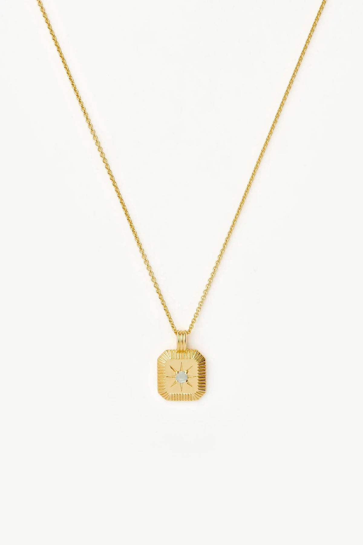 March Engravable Birthstone Pendant Necklace