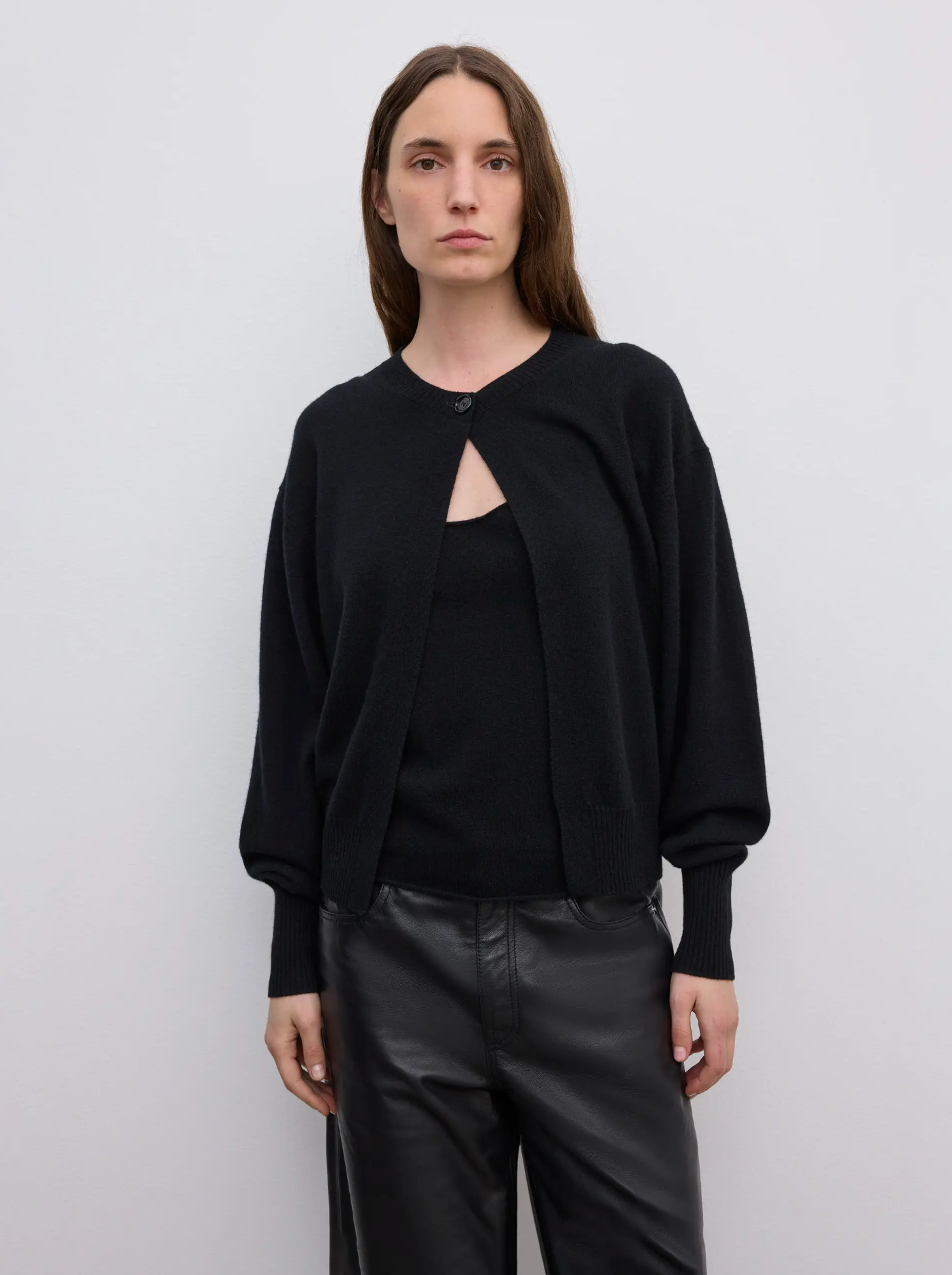 Single Btn Cardigan Black Cardigans