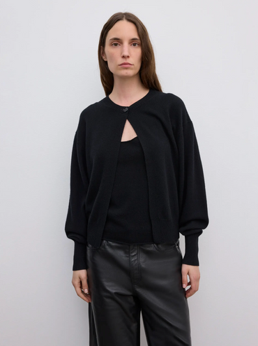 Single Btn Cardigan Black Cardigans