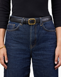 The Georgia Wide Belt Gold Solid Black Belter