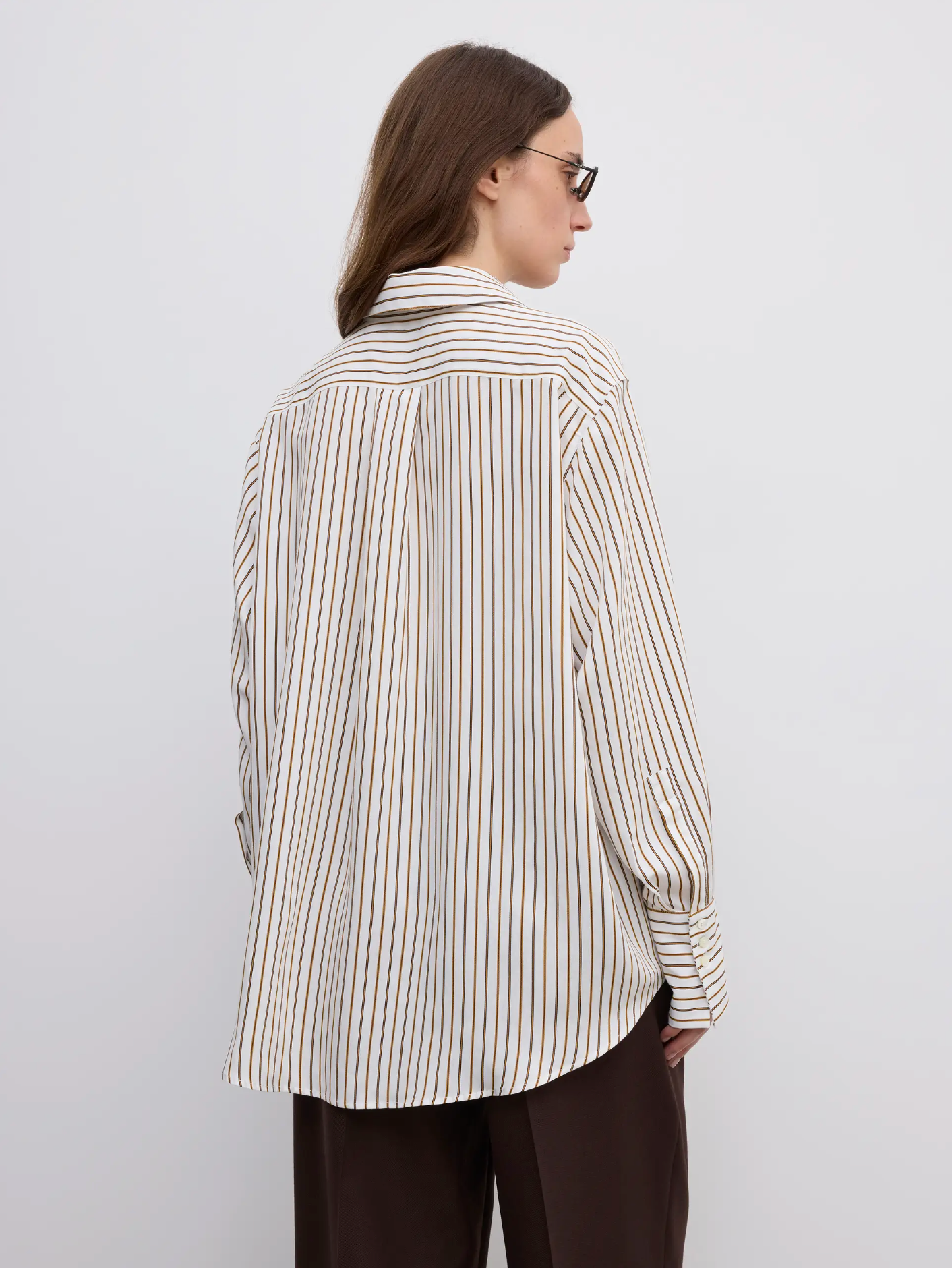 Fluid Stripe Shirt Cream White Bluser
