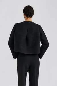 Ruthie Cropped Boucle Blazer Black Blazere