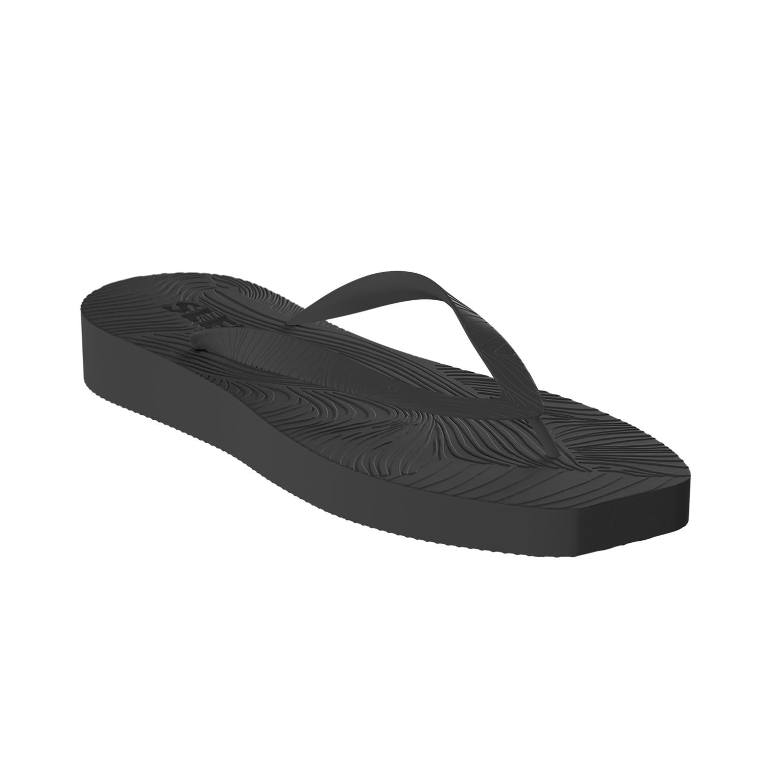 Tapered Platform Flip Flop Black Sko