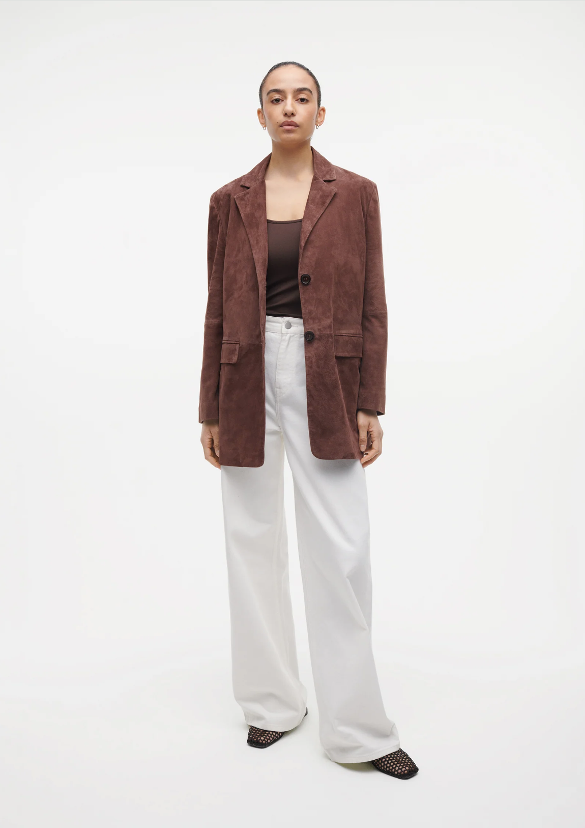 Riva Suede Blazer Marrone Blazere