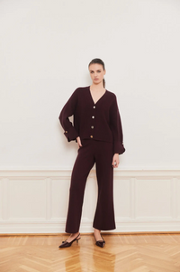 Serge Pants Burgundy Bukser