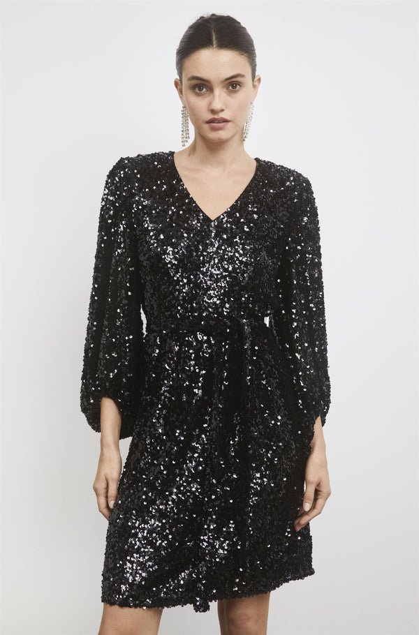 Bianca Sequin Dress Black Kjoler