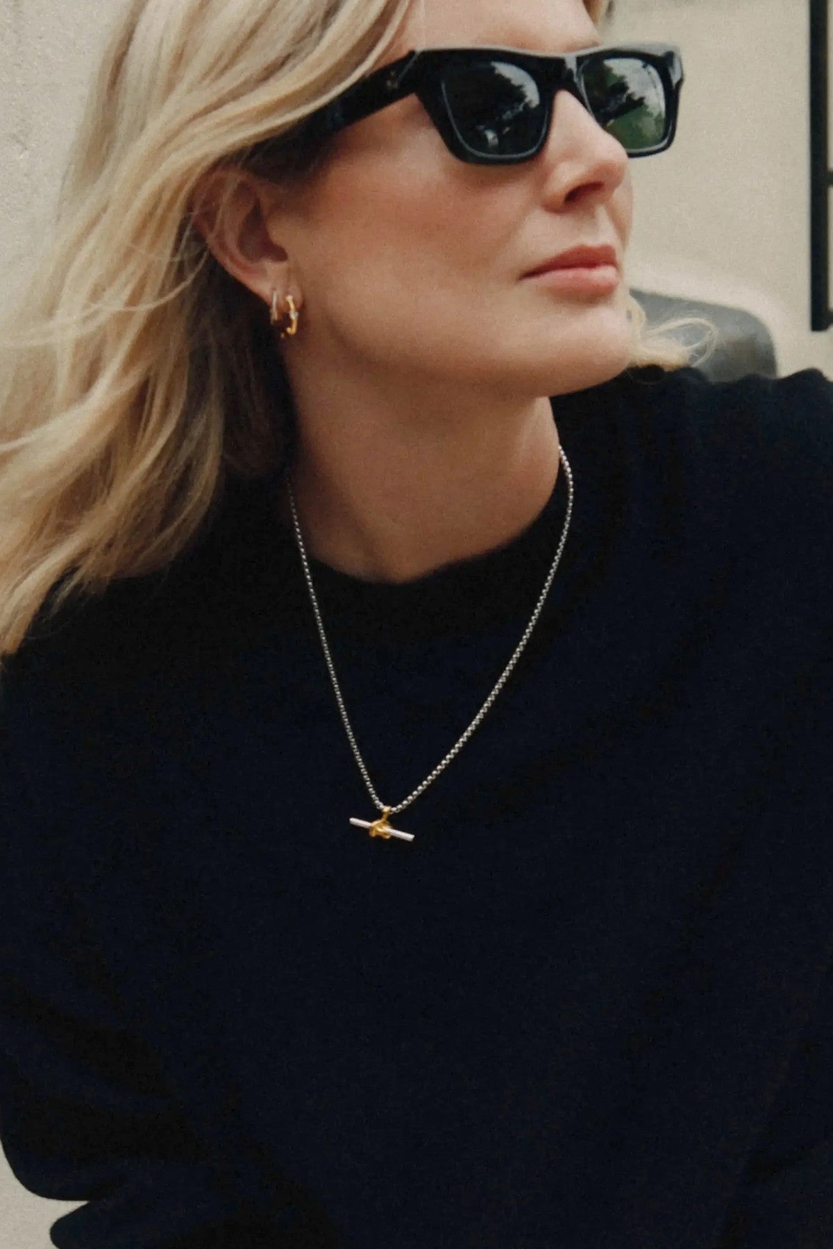 Lucy Williams Chunky Knot T-Bar Necklace