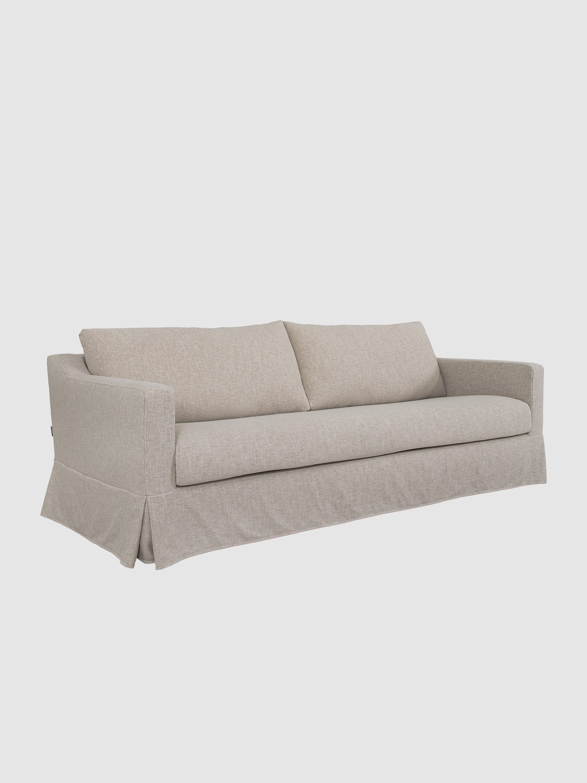 Eden Sofa 3 sits True Linen Sofa