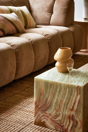 Onyx marble block table