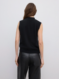 Sleeveless Knit Top Black Gensere