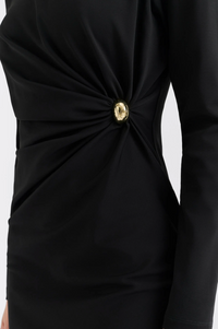 Mailey Jersey Brooch Mini Dress Black Kjoler