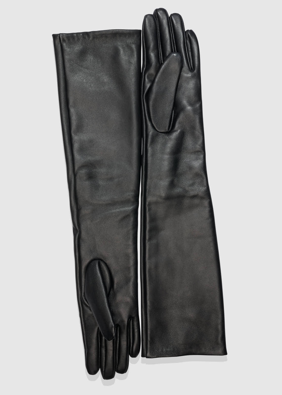 Long Leather Gloves Black Votter