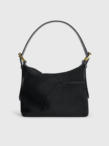 Bassanina Bag Black Suede/Vacchetta Vesker