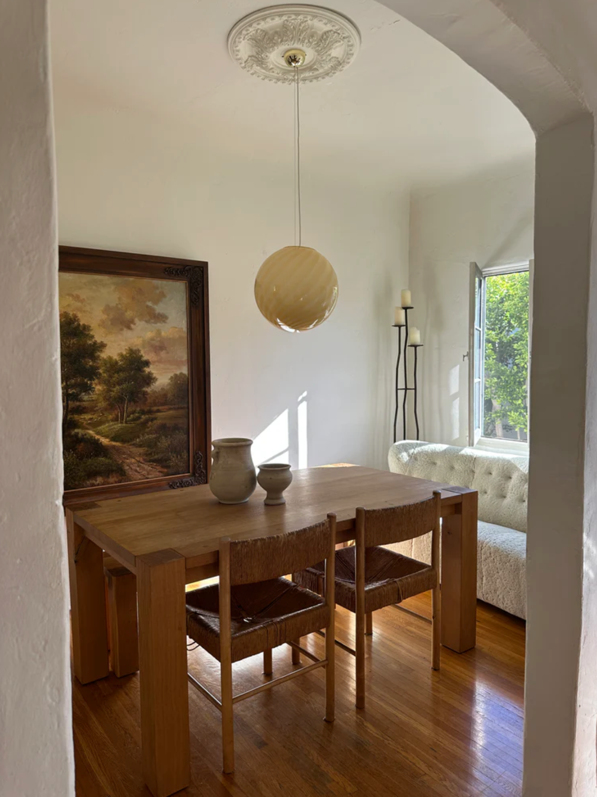 Ø40 Murano Pendel Gul Swirl Lamper