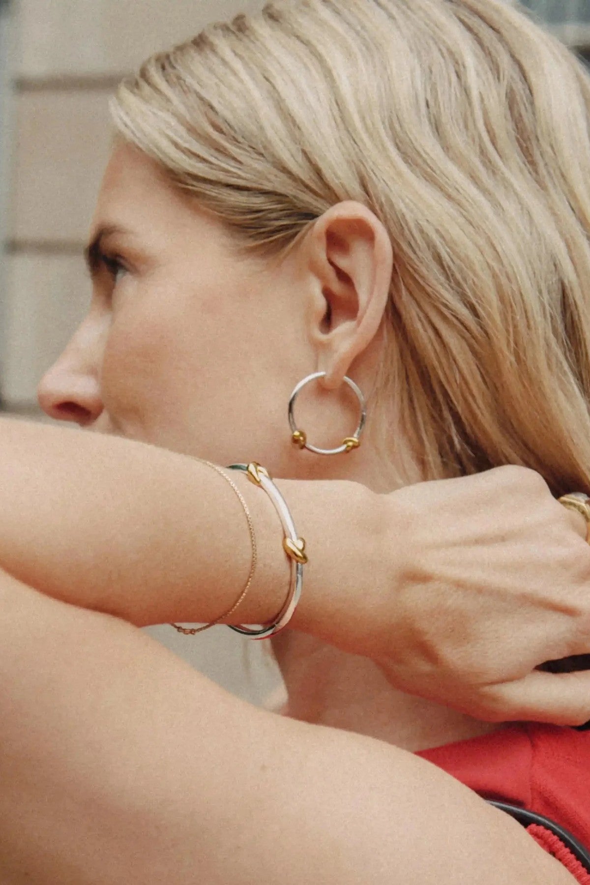 Lucy Williams Medium Double Knot Hoop Earrings