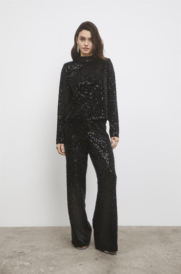 Studio Sequin Top Black Bluser