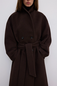 Relaxed Wool Coat Chocolate Brown Yttertøy
