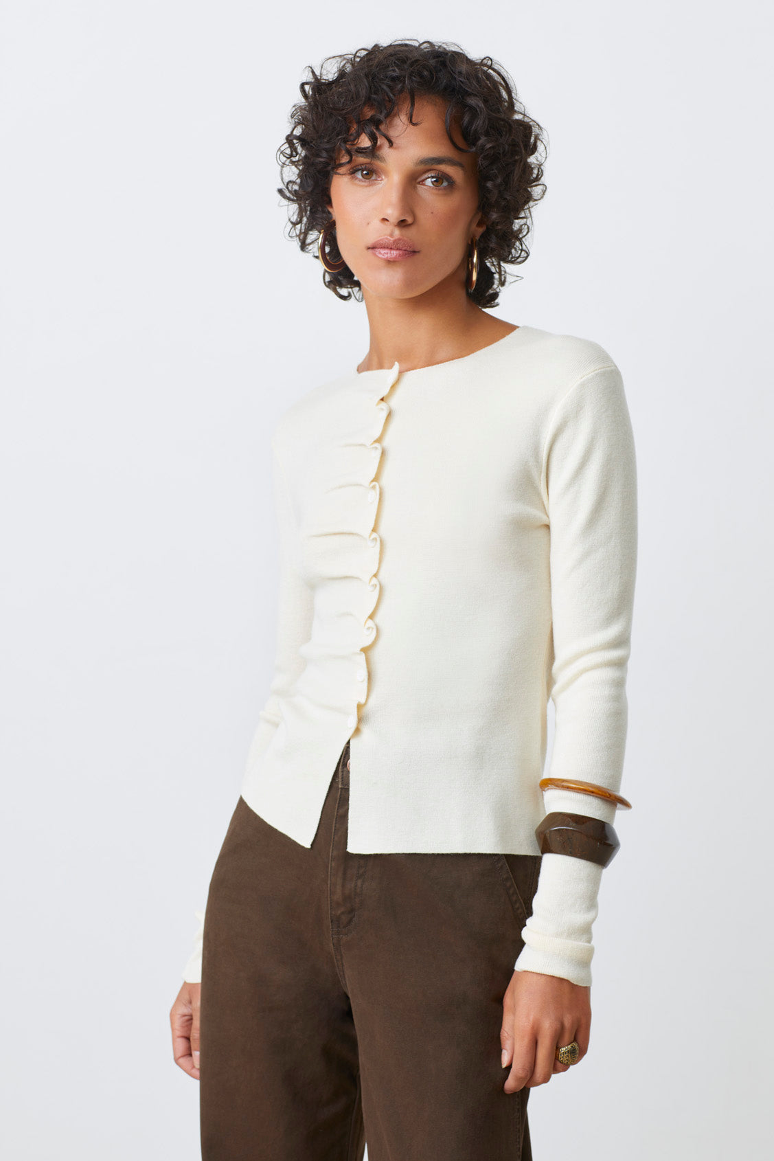 Gamira Cardigan Blanc Casse Cardigans