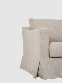 Eden Sofa 3 sits True Linen Sofa