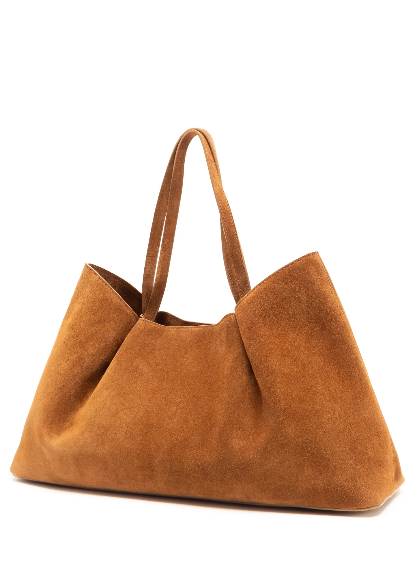 Dimple Tote Suede Cognac Vesker
