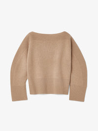 Curved Knit Camel Gensere