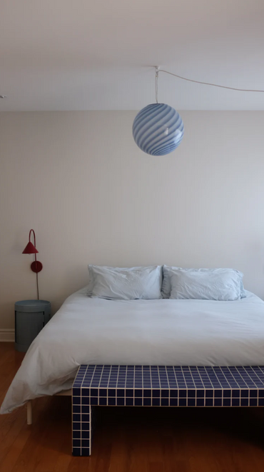 Ø40 Murano Pendel Blå Swirl Lamper