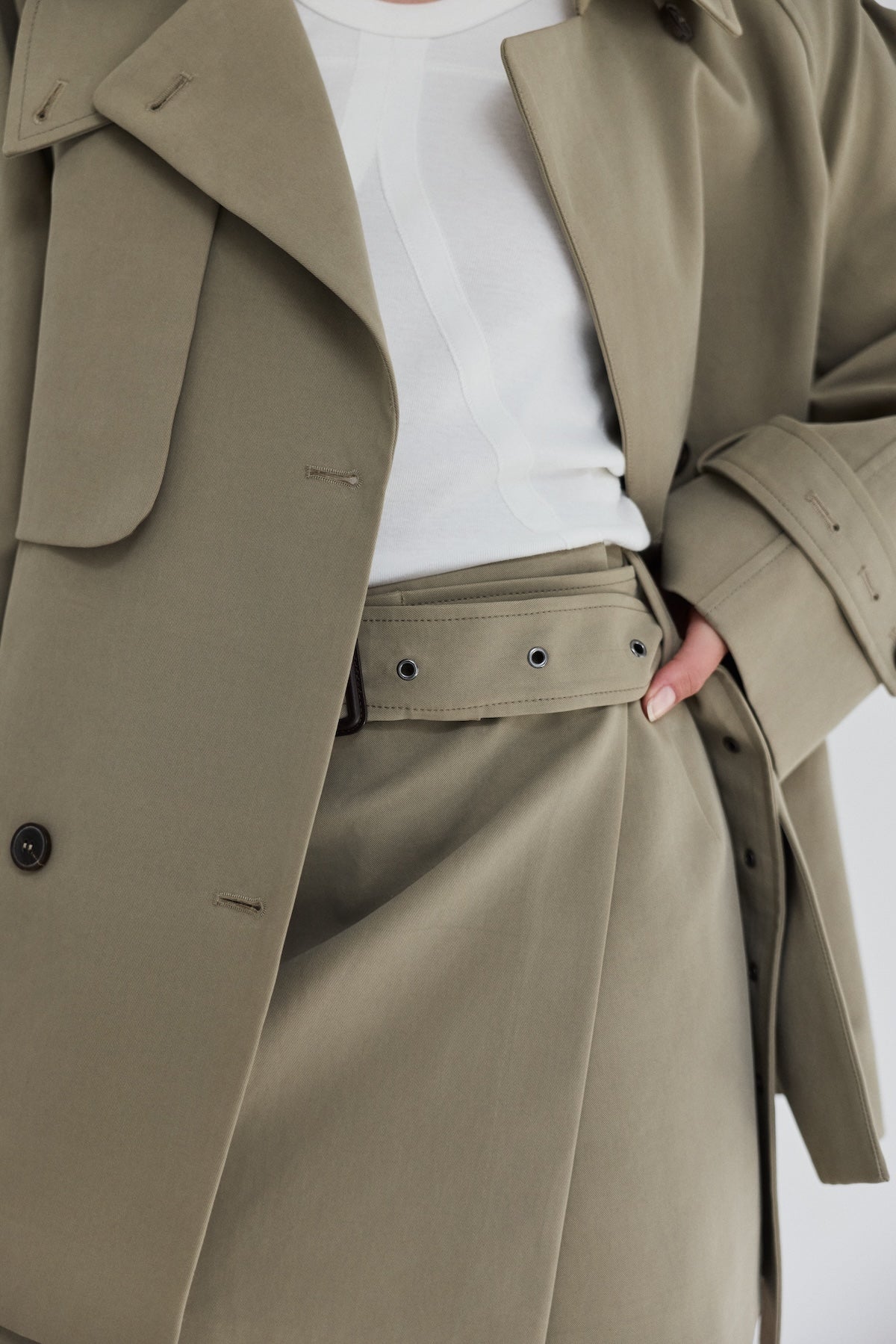 Majorstuen Trench Short Khaki Yttertøy