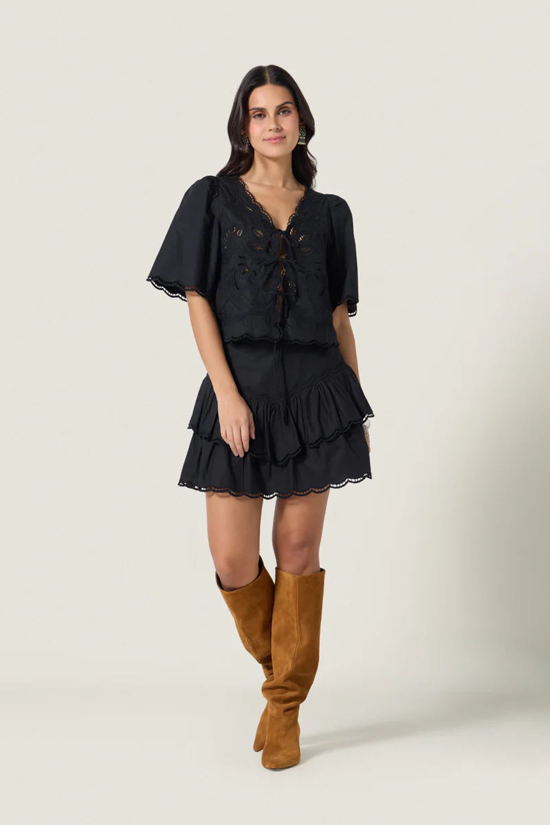 Vinetta Top Onyx Black Bluser