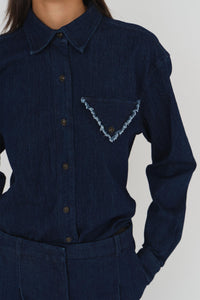 Merci Shirt Dark Denim Bluser