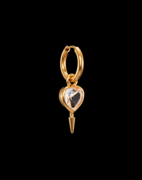 Single Love Faceted Earring Gold-Plated Silver Øredobber