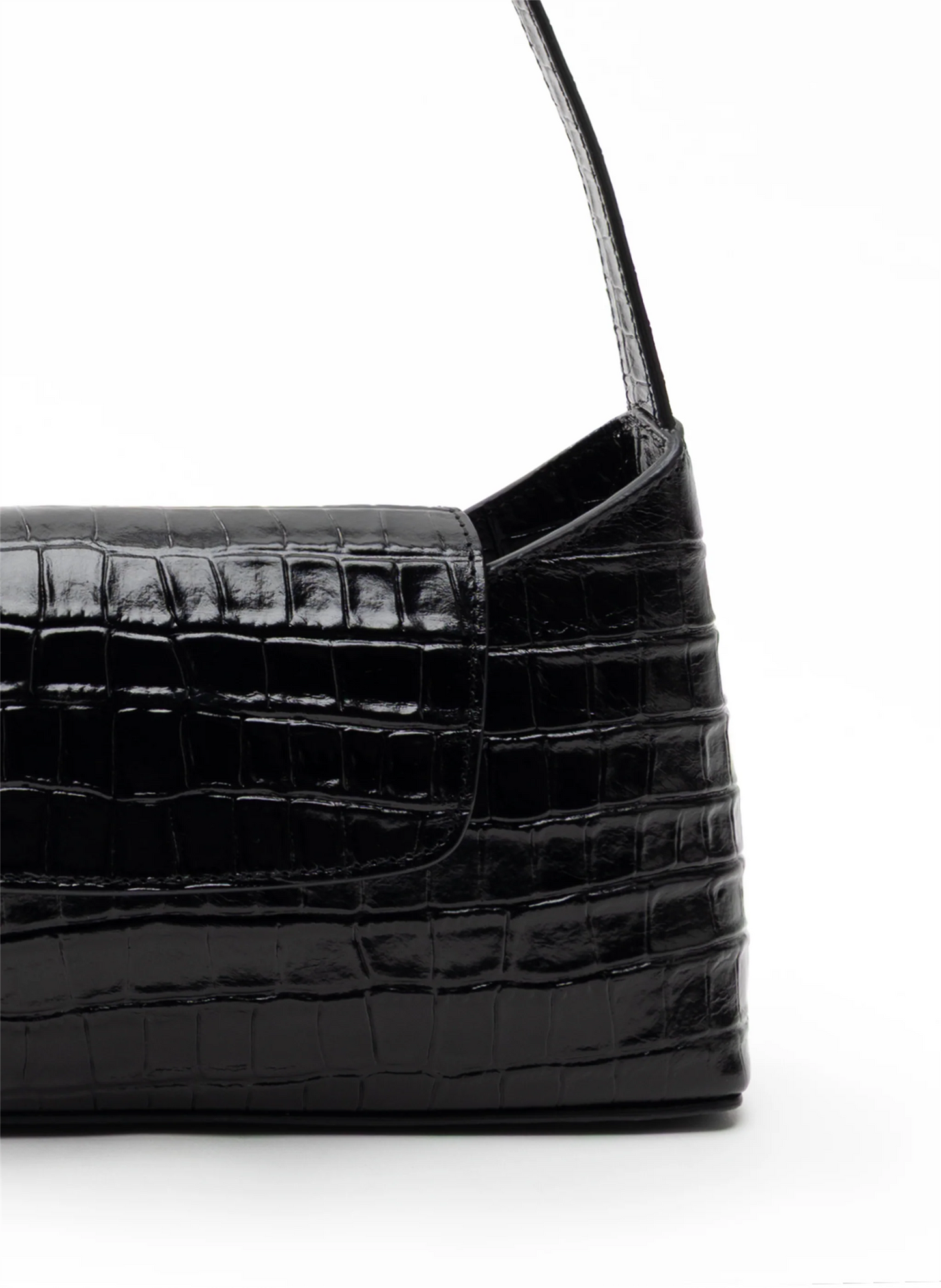 Envelope Croco Leather Black Vesker