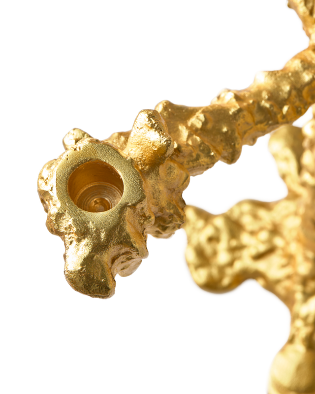 Drip Candle Holder 4-arms Gold Lysestaker