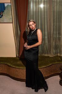 Two-Layer Maxi Dress Black Kjoler