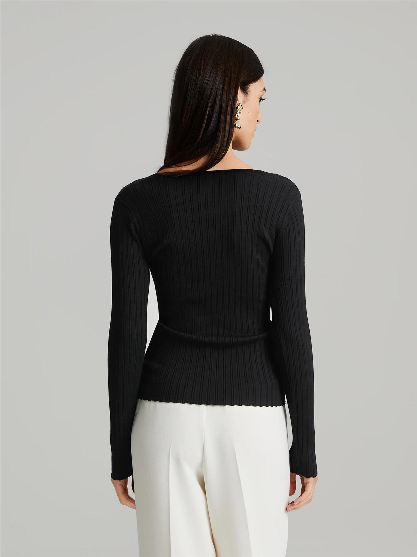 Polly Knit Black Gensere