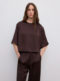 Woven Fluid T-shirt Chocolate Brown Bluser